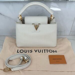 Louis Vuitton Capucines BB in White & Gold